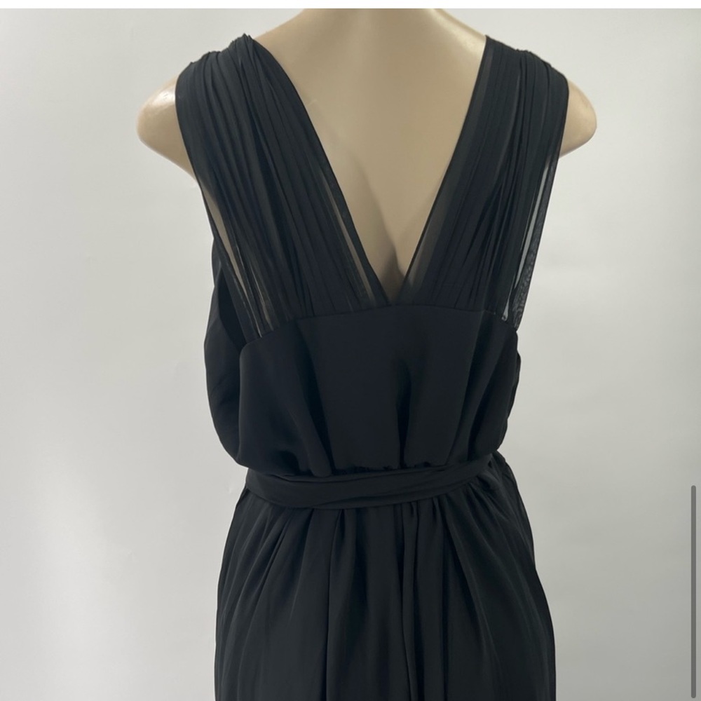 Joanna August Ceremony Newbury Chiffon Wrap Dress Black Long gown bridesmaid 3x - Picture 5 of 6
